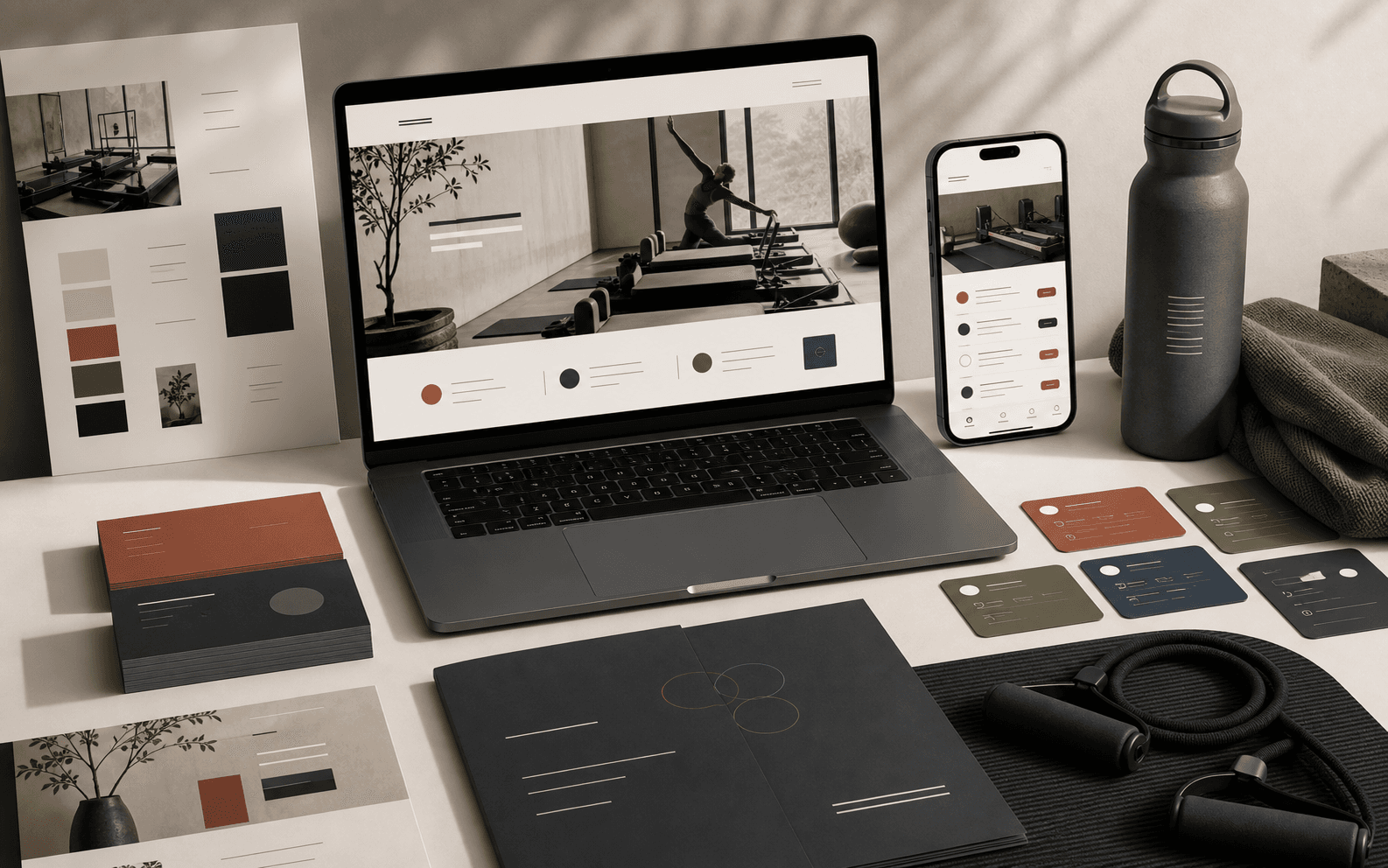Forma House fitness studio website and booking flow mockups