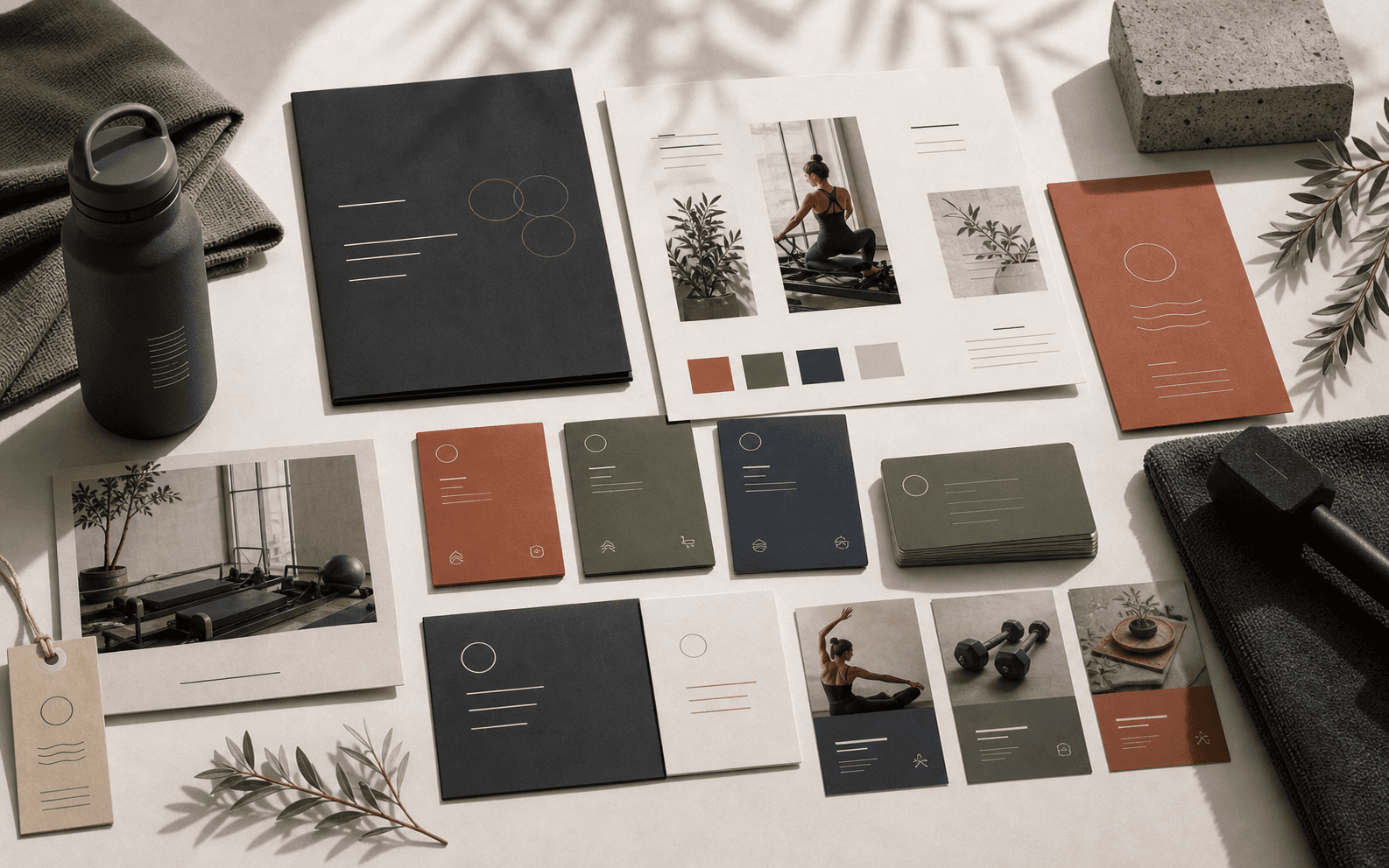 Forma House brand identity, membership cards, and class collateral