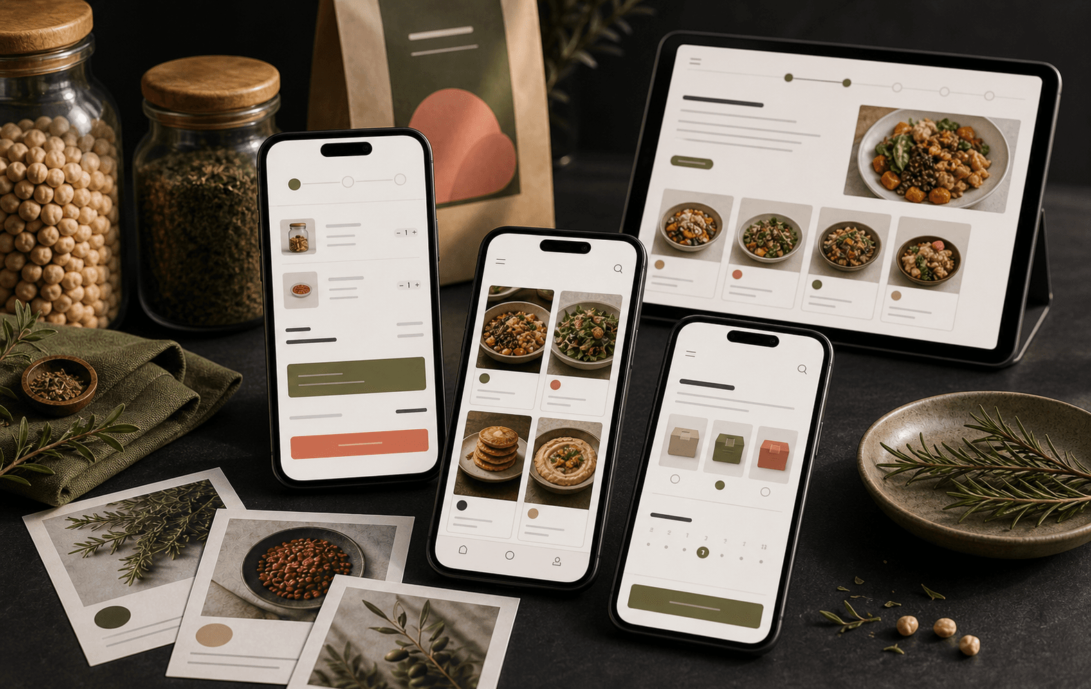 Luma Pantry mobile checkout and recipe discovery screens