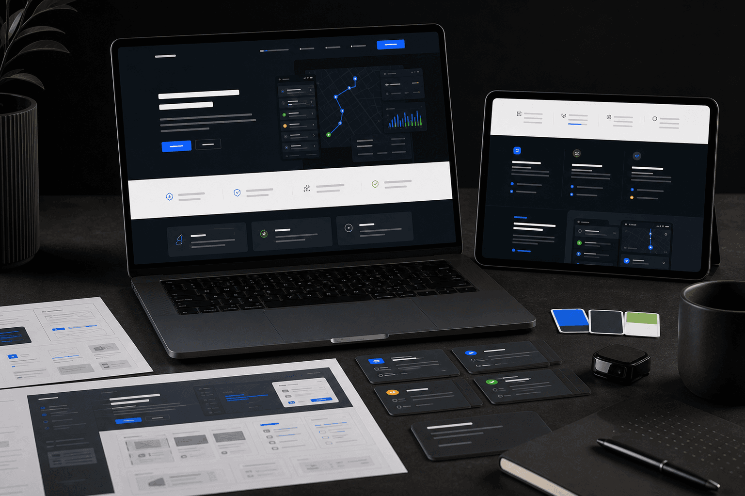 RelayOps marketing website and product story mockups